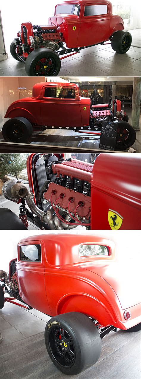 This Looks Like A Ford Coupe But It S Been Turned Into A Hp Ferrari Powered Hot Rod