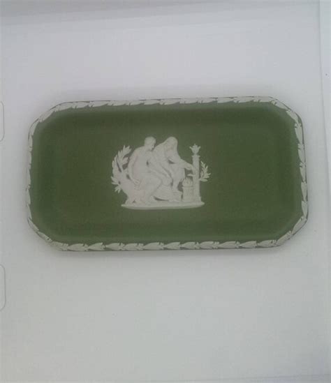 Wedgewood Jewellery Tray Sage Green Jasperware Gift F Gem