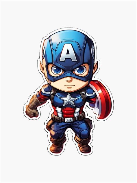 Captain America Chibi Style Sticker Marvel Sticker By Sgonzalez1996