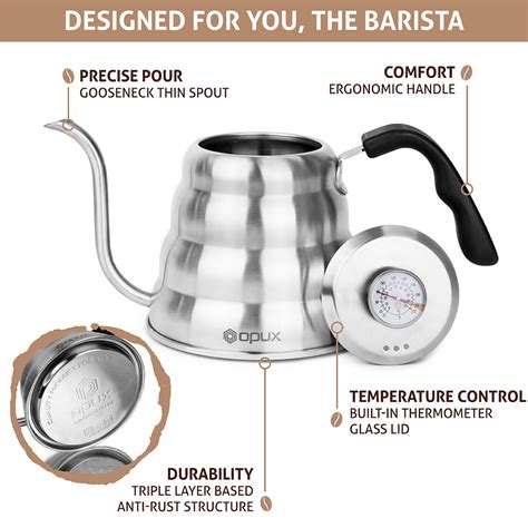 Stainless Steel Gooseneck Coffee Kettle Pour Over Pot Hot Water