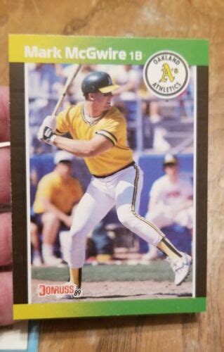 1989 Donruss Mark McGwire Oakland Athletics 95 Baseball Card GREAT EBay