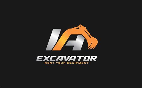 IA logo excavator for construction company. Heavy equipment template ...