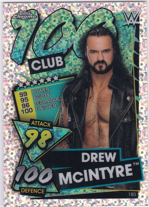 2021 WWE Topps Chrome Slam Attax SPECKLE Refractor 185 DREW MCINTYRE