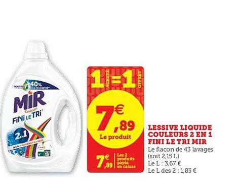 Promo Lessive Liquide Couleurs En Fini Le Tri Mir Achet