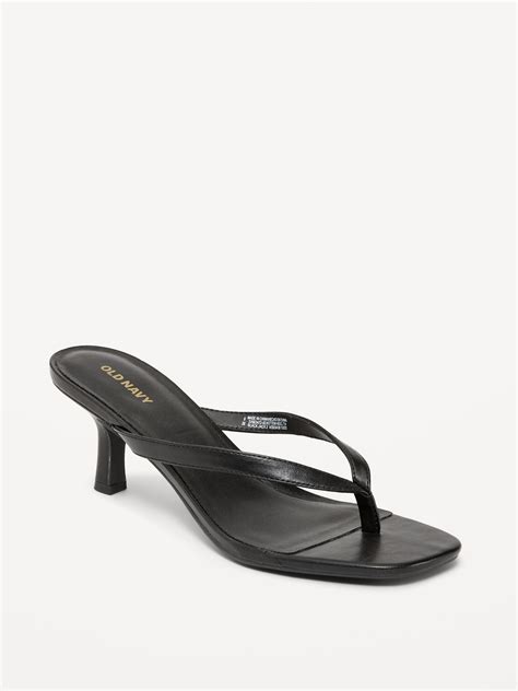 Faux Leather Kitten Heel Thong Mule Sandals Old Navy