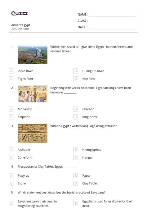 50 Ancient Egypt Worksheets For 8th Class On Quizizz Free Printable