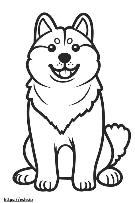 Akita Cartoon Coloring Page