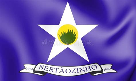 Flag Of Sertaozinho Paraiba State Brazil D Illustration Stock