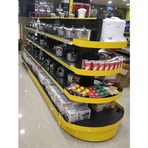 Mild Steel 4 Shelves Grocery Display Rack For Departmental Stores