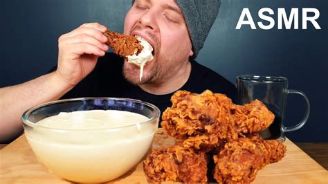 Asmr Cheesy Kfc Fried Chicken Mukbang Cheese Sauce Asmr