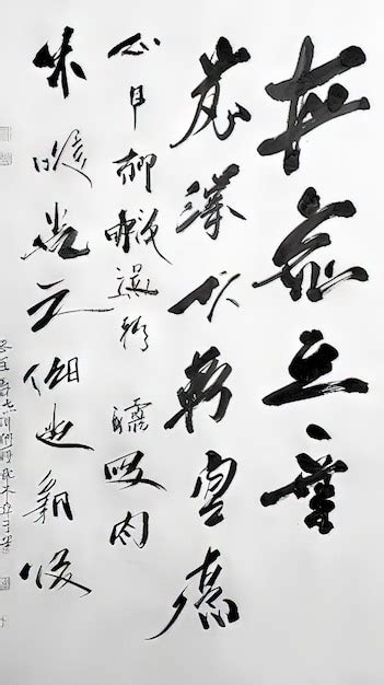 Premium Photo | Vertical AI illustration of black ink Chinese calligraphy artwork Religion and ...