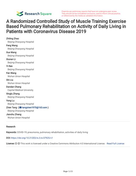 PDF A Randomized Controlled Study Of Muscle Training Exercise Based