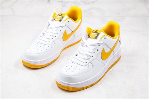 Nike Air Force 1 Low White Yellow With Double-stacked Swoosh - FavSole.com