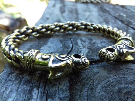 Viking Fenrir Bracelet Odin S Wolves Cuff Viking Jewelry Etsy UK