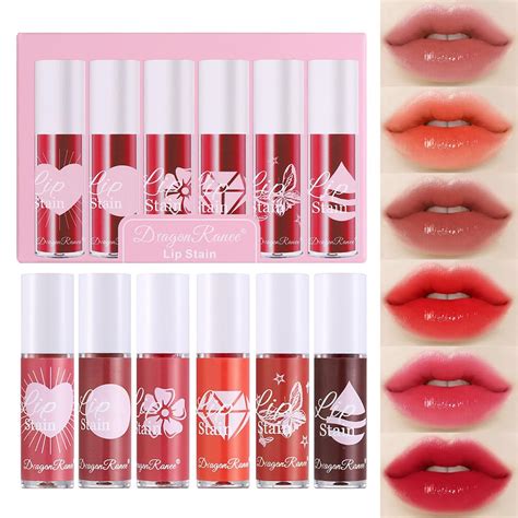 6 Colors Lip Tint Stain Set Korean Lip Gloss Watery Lip