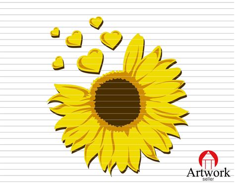 Free 146 Sunflower Heart Flag Svg SVG PNG EPS DXF File