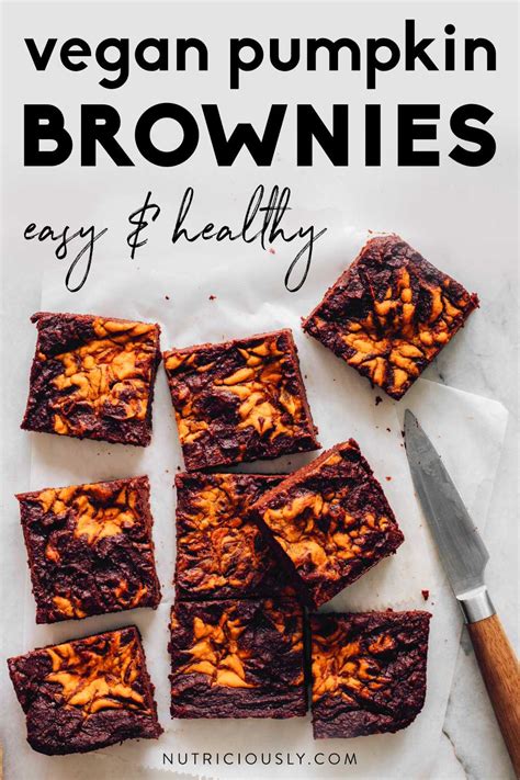 Easy Vegan Pumpkin Brownies Healthy Delicious Nutriciously