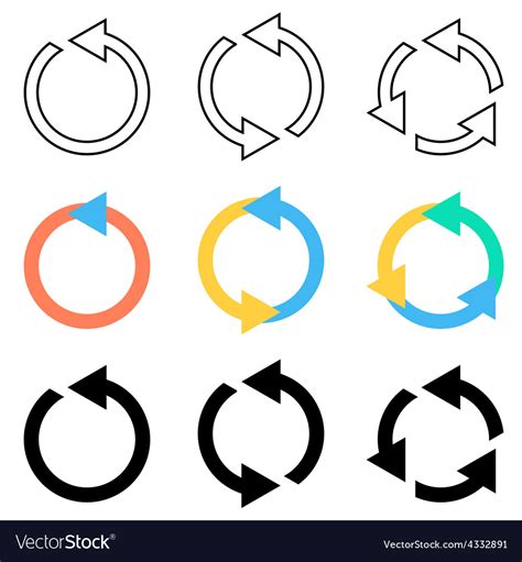 Rotating Circle Arrows Royalty Free Vector Image