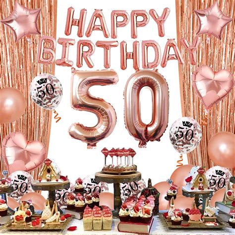 Buy 50th Birthday Decorations For Womenmenrose Gold 50th Birthday