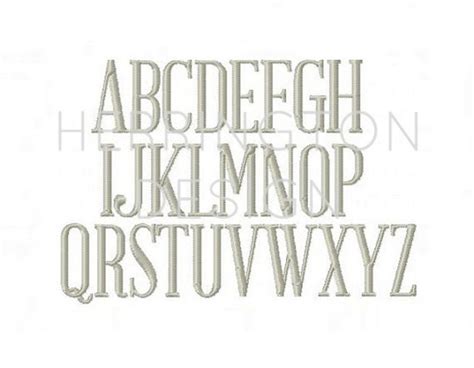 Inch Serif Embroidery Font Stacked Monogram Satin Etsy