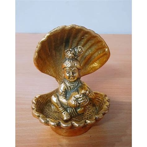 Aluminium Gold Plated Seep Laddu Gopal Krishna Statue Packaging Type