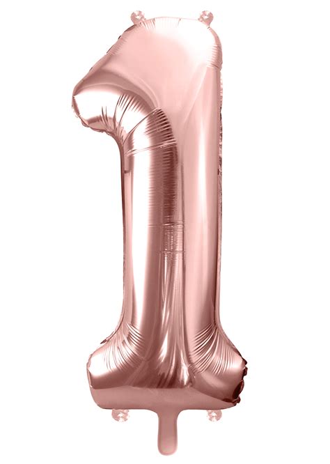 Ballon Chiffre 1 Rose Gold en Aluminium Aux Feux de la Fête Paris