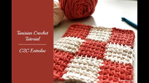 Tunisian Crochet Tutorial C2c Entrelac Right Handed Youtube