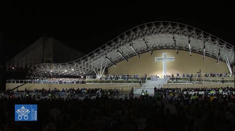 Prayer Vigil Led By Pope Francis At World Youth Day Lisbon Portugal