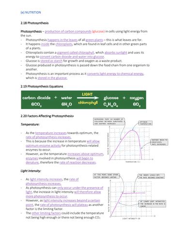 Nutrition I Gcse Biology Detailed Notes Teaching Resources