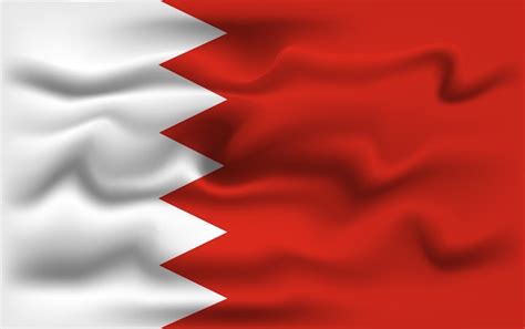 Premium Vector Realistic Bahrain Vector Flag Design