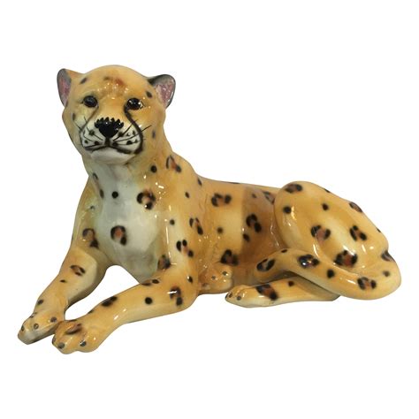 Ceramic Leopard Figurine | Chairish