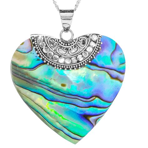 Paua Shell Heart Pendant