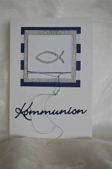 Kommunion Schriftstanze Charlie Paulchen Stanze Fisch JM Creation