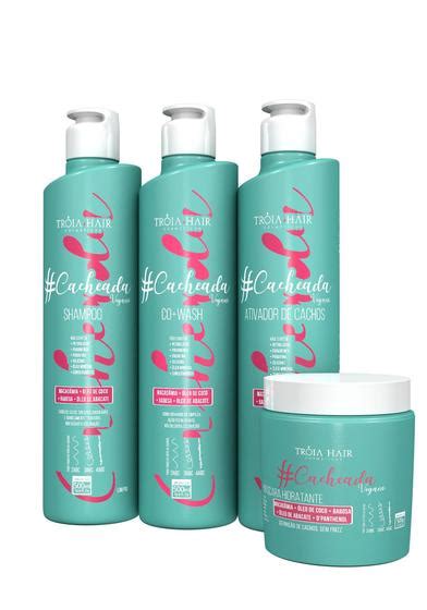 Troia Hair Kit Para Cabelos Cacheados 4 Passos 500Ml Cada Kit De