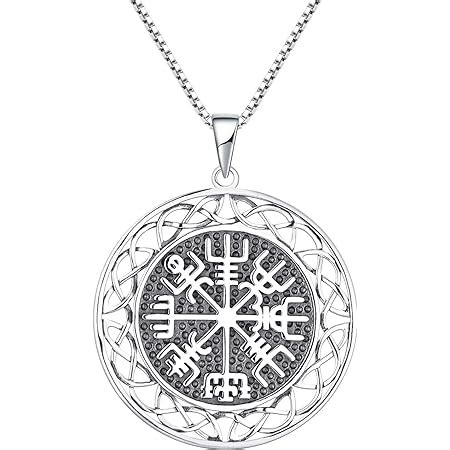 Jo Wisdom Wikinger Kompass Vegvisir Anh Nger Mit Kette Silber