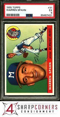 Topps Warren Spahn Braves Hof Psa Ebay