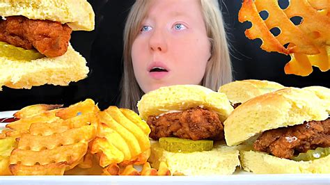 Asmr Chicken Sliders Mukbang Eating Sounds Youtube