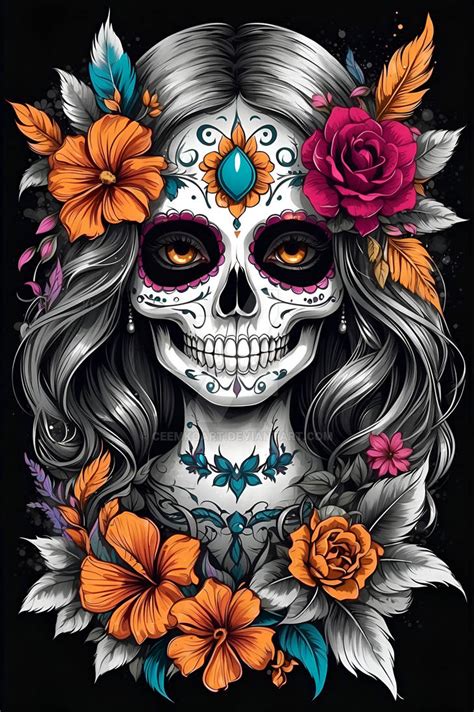 Whimsical Elegance: Catrina Calavera-Inspired Art by CeemkoArt on ...