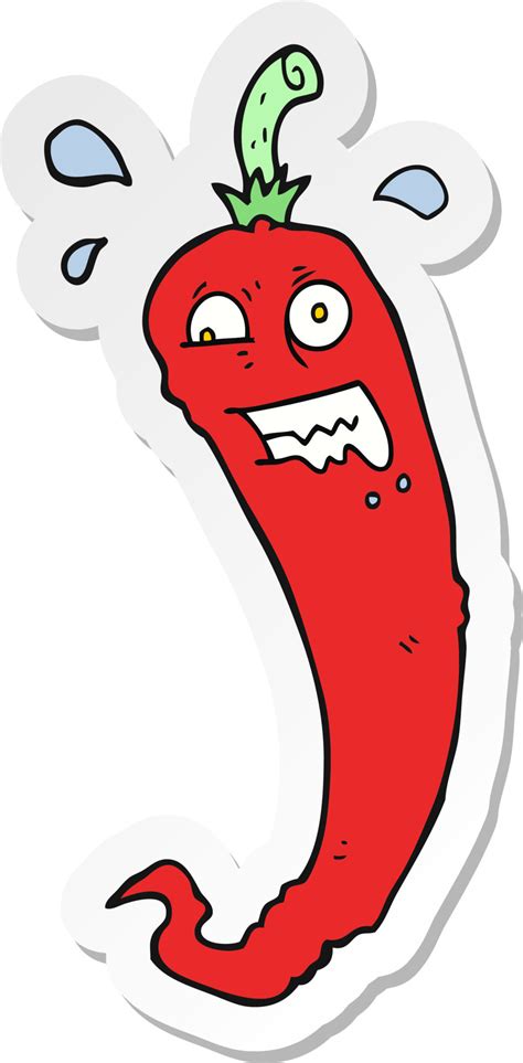 Sticker Of A Hot Chilli Pepper Cartoon Vector Art At Vecteezy