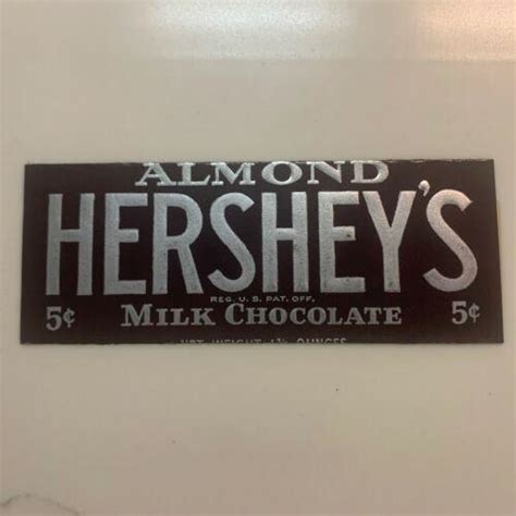 Vintage 1930 S Hersheys Milk Chocolate Almond Bar Wrapper 5 Cents Vgc 4369750271