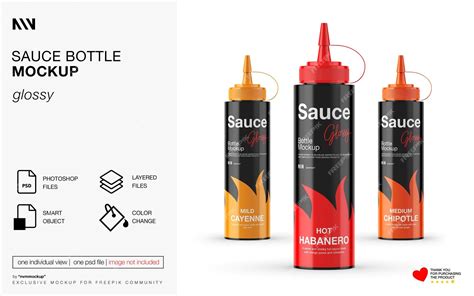 Premium Psd Sauce Bottle Mockup