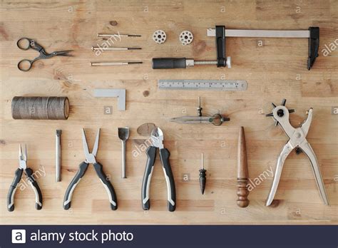 Leather Work Tool Set Stock Photo Alamy