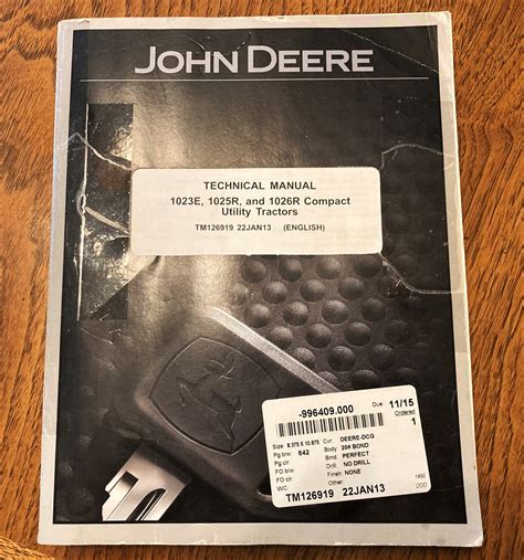 John Deere 1025r 1026r 1023e Technical Manual Book Tm126919 January 2013 Edition