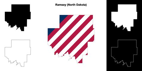 Ramsey County North Dakota Outline Map Set 44011538 Vector Art At Vecteezy
