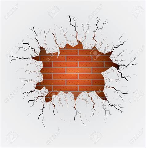 Cracked Brick Wall Drawing At Explore Collection