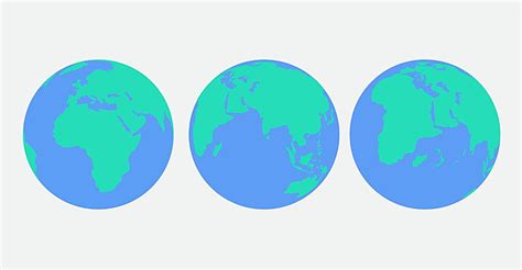 Flat Planet Earth Set Icon Earth Sphere Concept Vector Earth Sphere