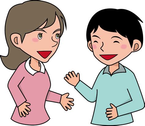 イラストポップ 学校のイラスト 英語no10英会話をする外国人女性と男の子の無料素材