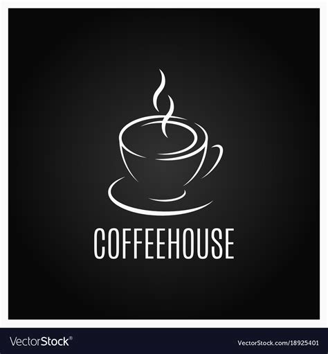 Coffee Cup Logo Design On Black Background Vector Image