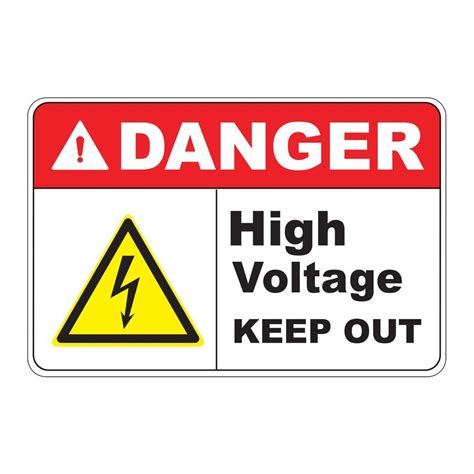 Rectangular Plastic Danger High Voltage Safety Sign PSE 0100 The Home