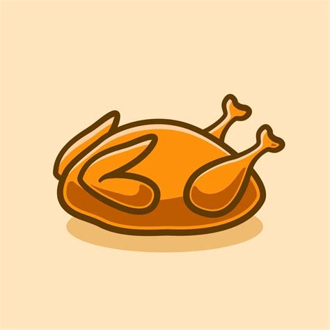 roast chicken cute illustration concept in cartoon style 17294079 ...